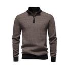 Suéter Masculino De Inverno Em Malha Listrada De Algodão Grosso Com Gola Alta Estilo Luxo Old Money