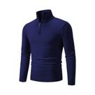 Suéter Masculino De Inverno Quente Em Algodão Com Gola Alta E Zíper, Cor Sólida, Tricotado Suéter Masculino De Inverno Quente Em Algodão Com Gola Alta E Zíper, Cor Sólida, Tricotado