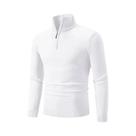 Suéter Masculino De Inverno Quente Em Algodão Com Gola Alta E Zíper, Cor Sólida, Tricotado