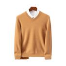 Suéter Masculino De Lã Merino 100% Cashmere Com Decote Em V, Manga Longa, Casual Elegante Para Suéter Masculino De Lã Merino 100% Cashmere Com Decote Em V, Manga Longa, Casual Elegante Para