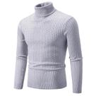 Suéter Masculino de Lã Tricotado - Gola Alta, Quente e Casual para Inverno