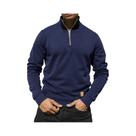 Suéter Masculino De Manga Longa Com Gola Alta E Zíper Lateral, Cor Sólida, Jaqueta De Inverno Quente
