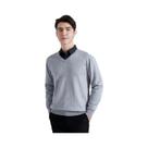 Suéter Masculino De Tricô Em Mistura De Cashmere E Algodão Com Decote Em V, Macio E Quente, Para