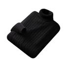 Suéter Masculino De Tricô Gola Alta Leve E Quente Para Outono/Inverno, Cor Sólida, Estilo Streetwear
