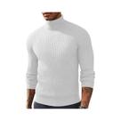 Suéter Masculino De Tricô Gola Alta Manga Longa Slim Fit Quente E Grosso Para Outono Inverno