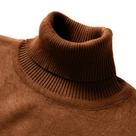 Suéter Masculino De Tricô Gola Alta Para Outono/Inverno, Quente, Vintage, Leve, Cor Sólida, Preto E