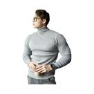 Suéter Masculino De Tricô Gola Alta Quente Manga Longa Listrado Cor Sólida Casual Pulôver Streetwear