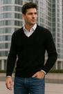 Sueter masculino gola V de tricot blusa de frio