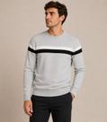 Suéter Masculino Listrado Tricot Diametro Cinza