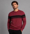 Suéter Masculino Listrado Tricot Diametro Vermelho