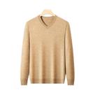 Suéter Masculino Oversized De Tricô Com Decote Em V, Cor Sólida, Pulôver Quente De Gola Redonda Para