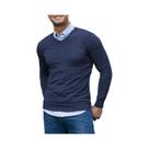 Suéter Masculino Slim Fit Com Decote Em V, Tricotado, Leve, Respirável, De Manga Longa, Casual Suéter Masculino Slim Fit Com Decote Em V, Tricotado, Leve, Respirável, De Manga Longa, Casual