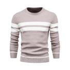 Suéter Masculino Slim Fit De Manga Longa Com Gola O E Patchwork, Quente E Casual, Moda Outono