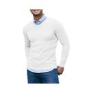 Suéter Masculino Slim Fit De Tricô Com Decote Em V, Leve, Respirável, De Manga Longa, Casual