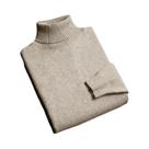 Suéter Masculino Slim Fit De Tricô Com Gola Alta, Alta Qualidade, Anti-Pilling, Manga Longa, Cor