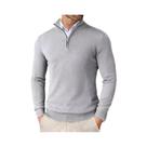 Suéter Masculino Slim Fit Leve Com Zíper De Um Quarto, Gola Alta, Tricô Para Uso Externo E