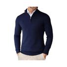 Suéter Masculino Slim Fit Leve Com Zíper De Um Quarto, Gola Alta, Tricô Para Uso Externo E Suéter Masculino Slim Fit Leve Com Zíper De Um Quarto, Gola Alta, Tricô Para Uso Externo E
