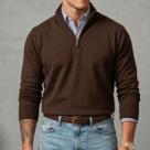 Suéter Old Money Meio Zíper com Gola Alta Masculino Manga Longa Gola polo Inverno Outono Diversas Co Suéter Old Money Meio Zíper com Gola Alta Masculino Manga Longa Gola polo Inverno Outono Diversas Co