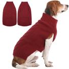Suéter para cães iEcoII XL vermelho escuro de malha quente sem mangas