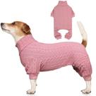 Suéter para cães Jamktepat de gola alta tricotado para cães grandes, rosa