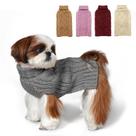 Suéter para cães KYEESE Cable Knit com gola alta para cães médios, cinza