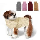 Suéter para cães KYEESE de gola alta tricotado para cães pequenos, bege