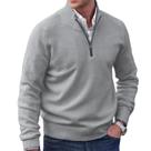 Suéter para Hombre WLLhxyx con Cremallera al Cuarto, Ajuste Slim y Cuello Alto Simulado