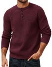 Suéter PJ PAUL JONES Waffle, pulôver de malha Henley para homens