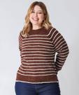Suéter Plus Size Feminino Chenille Listrado Marisa Mar-52785