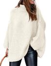 Suéter PRETTYGARDEN 2025 Outono Gola Alta Tricô Grosso Branco G