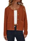 Suéter PRETTYGARDEN Cardigan de Tricô com Botões Caramelo M