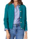 Suéter PRETTYGARDEN Cardigan Feminino Azul com Botões M
