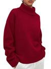 Suéter PRETTYGARDEN Gola Alta Manga Longa Vermelho Médio
