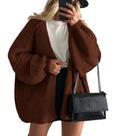 Suéter PRETTYGARDEN Oversized com Manga Balão Caramelo G