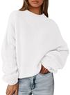 Suéter PRETTYGARDEN Oversized Outono Inverno Branco Médio