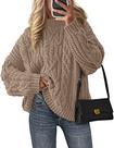 Suéter PRETTYGARDEN Oversized Tricô de Cabo XX-GG Caqui