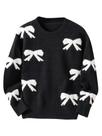 Suéter RoseSeek, estampado com laço, gola redonda, 14 anos Suéter RoseSeek, estampado com laço, gola redonda, 14 anos