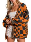 Suéter SELINK Halloween Laranja Chunky Knit Cardigan XL