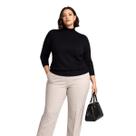 Suéter Tricô Gola Alta Feminino City Lady by Facinelli Plus Size 658125 Preto