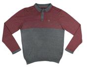 Sueter Tricot Manga Longa, Gola Polo, 100% Algodão 17008