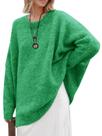 Suéter túnica Saodimallsu de tamanho grande para mulheres, verde