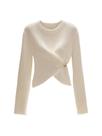 Suéter Verdusa Old Money Short Wrap Slit Rib Knit branco Suéter Verdusa Old Money Short Wrap Slit Rib Knit branco