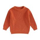 Suéter Yoawdats Toddler Baby, manga comprida, pulôver de malha laranja