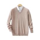 Suéteres Masculinos De Lã E Cashmere Com Decote Em V, Malhas De Alta Qualidade Para Primavera E