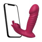 Sugador Clitóris e Vibrador Vai Vem Casal Controle por APP IOS ou ANDROID 9 Velocidades Bluetooth Silicone Recarregável