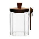 Sugar Bowl BUITLU Glass 600mL com tampa e colher para cafeteria