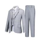 Suit Aowdoy Boys Slim Fit, 4 peças, cinza claro, tamanho 8, poliéster