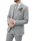 Suit Bofan Retro Linen, 3 peças, Slim Fit para homens, cinza S