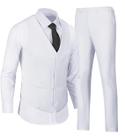 Suit Datysum Men Slim Fit, 2 peças, branco, casamento XXXL