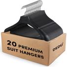 Suit Hangers DEDU, pacote com 20, para homens, plástico preto antiderrapante de 45 cm